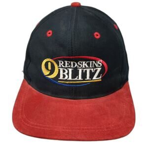 Head To Toe Baseball Cap Black Red Suede Brim 9 Redskins Blitz Hat Vintage